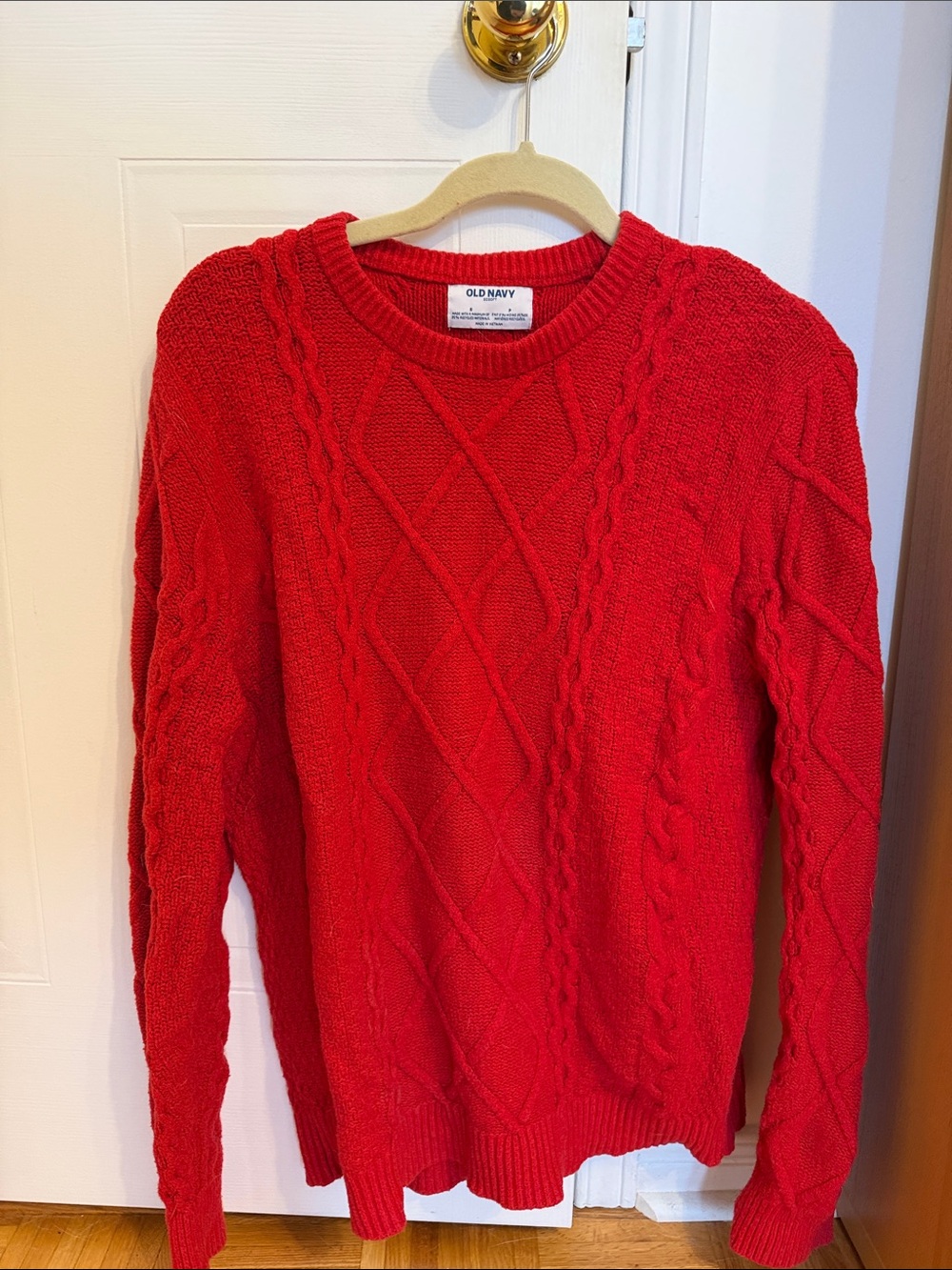 Old Navy Red Cable Knit Men's Sweater